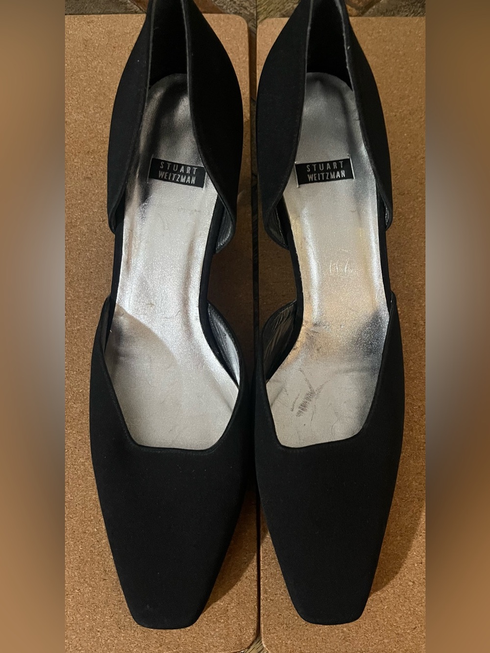 Stuart Weitzman Black Pointed D'Orsay Heels size 10